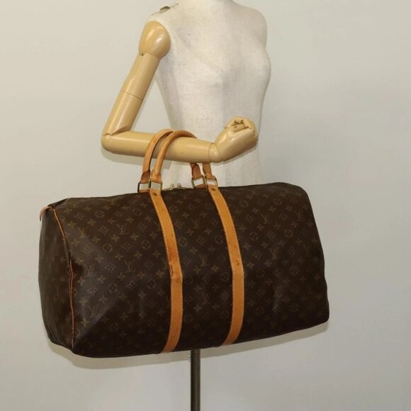 LOUIS VUITTON Monogram Keepall 55 Boston Bag M41424 LV Auth 124848 - Picture 15 of 16